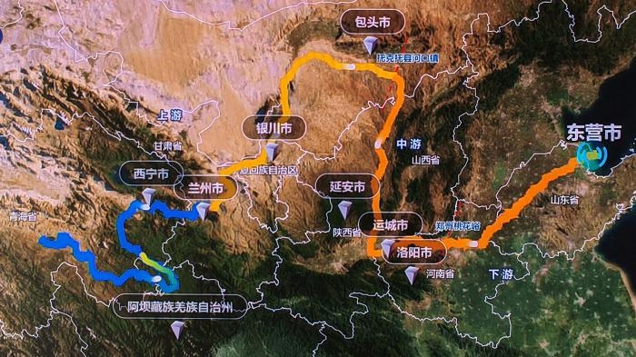 △黃河發(fā)源于青藏高原，呈“幾”字形流經(jīng)青海、四川、甘肅、寧夏、內(nèi)蒙古、山西、陜西、河南、山東9省區(qū)，全長5464公里。(資料圖)
