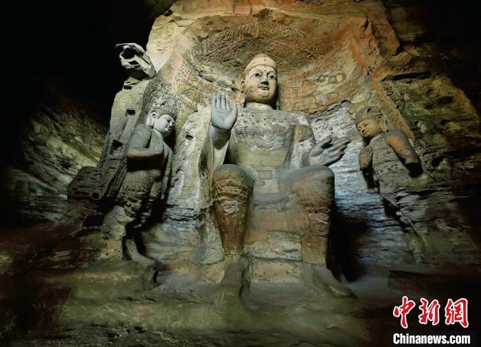 云岡石窟規(guī)模最大的洞窟第3窟。