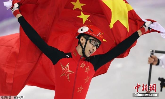 武大靖奪得平昌冬奧會短道速滑男子500米項目金牌。