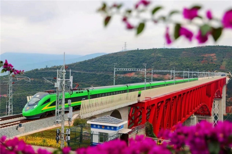 中老鐵路。昆明鐵路局供圖