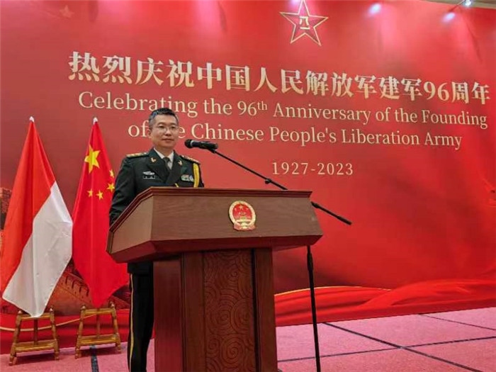 圖為徐勝武官致辭。中國駐印度尼西亞使館供圖