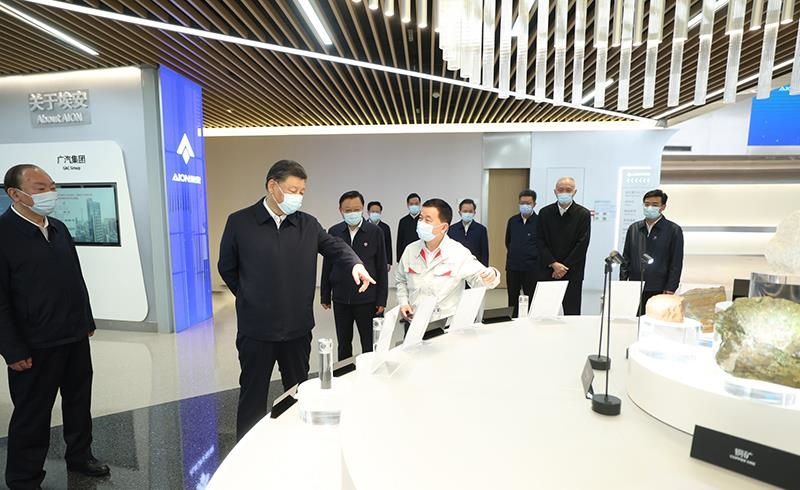 2023年4月12日，習(xí)近平總書記在廣東廣汽埃安新能源汽車股份有限公司考察。