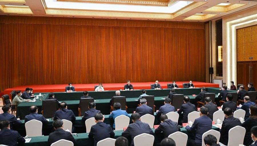  2023年6月8日上午，習(xí)近平在呼和浩特聽取內(nèi)蒙古自治區(qū)黨委和政府工作匯報并發(fā)表重要講話。