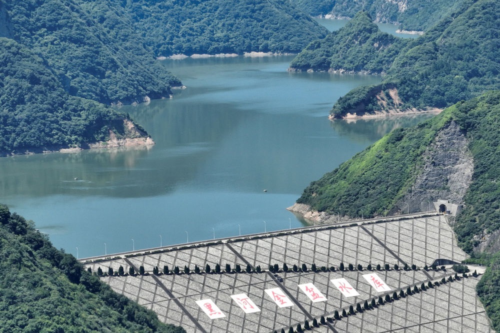 這是黑河金盆水庫（2023年7月16日攝，無人機(jī)照片）。新華社記者 邵瑞 攝