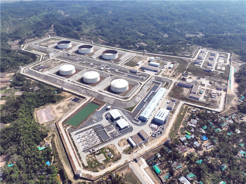 孟加拉國首個海陸一體化超大型石油儲運工程——單點系泊及雙線管道工程。中石油管道局供圖。