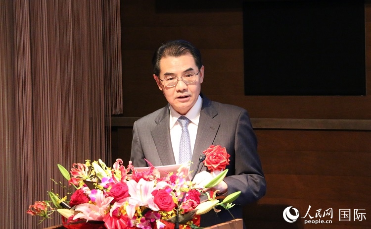 中國駐日本大使吳江浩發(fā)表致辭。人民網(wǎng) 許可攝