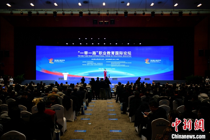 圖為 “一帶一路”職業(yè)教育國(guó)際論壇現(xiàn)場(chǎng)。 中新社記者 韓冰 攝
