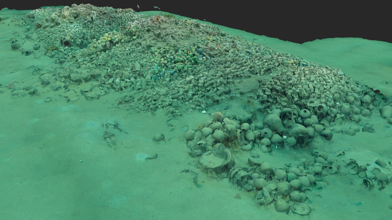 南海西北陸坡一號沉船遺址核心區(qū)三維圖。國家文物局供圖