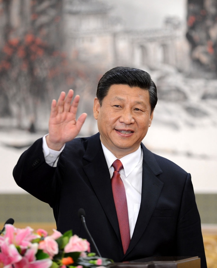 2012年11月15日，剛剛在中共十八屆一中全會上當選中共中央總書記的習近平在北京人民大會堂同采訪十八大的中外記者親切見面。新華社記者 謝環(huán)馳 攝