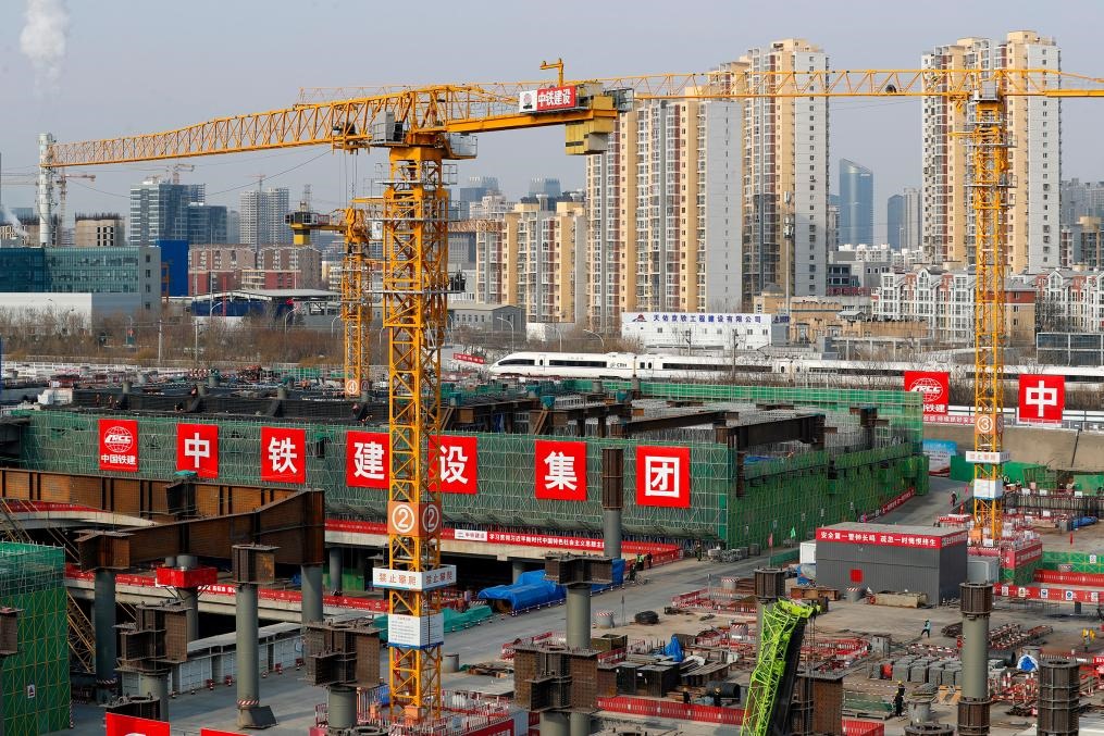 2月2日，北京城市副中心站綜合交通樞紐工程建設(shè)現(xiàn)場。新華社記者 李木子 攝