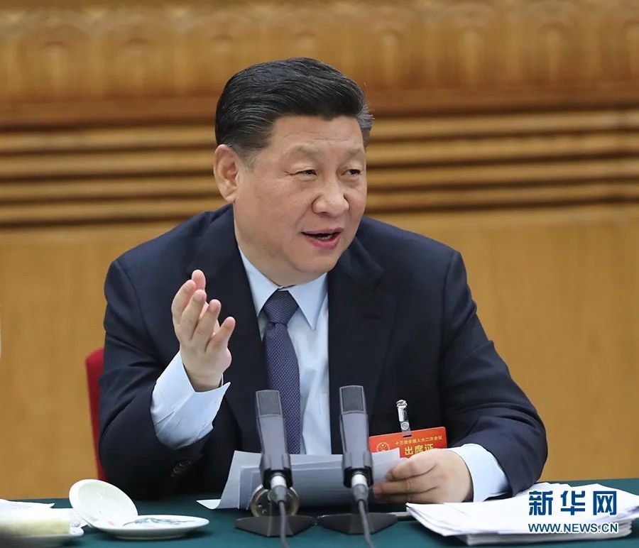 2019年3月7日，習(xí)近平參加十三屆全國人大二次會議甘肅代表團(tuán)的審議。新華社記者 鞠鵬 攝