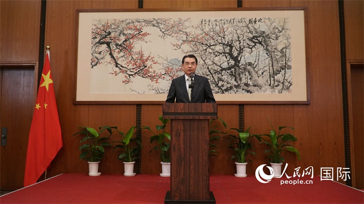 中國(guó)駐日本大使吳江浩致辭。人民網(wǎng) 蔣曉辰攝