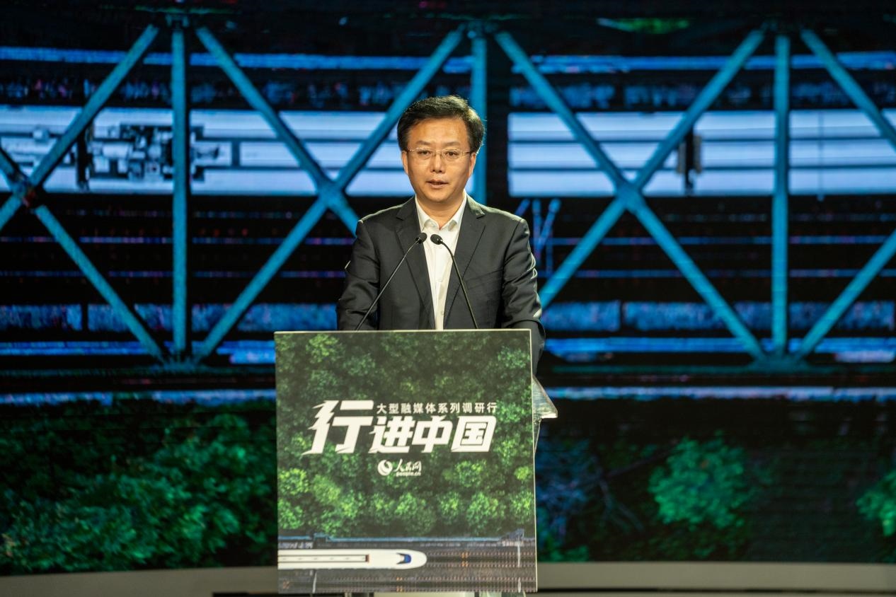 生態(tài)環(huán)境部宣傳教育司司長、新聞發(fā)言人裴曉菲致辭。人民網(wǎng)記者 許崢攝