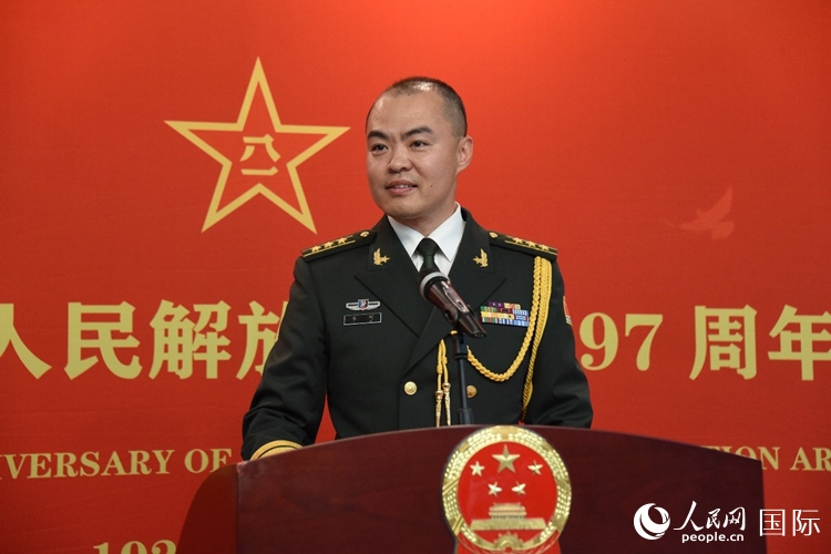 中國駐瑞典大使館副武官李珂致辭。人民網(wǎng)記者 殷淼攝