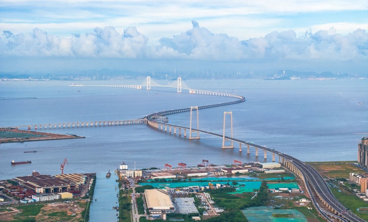 2024年6月27日拍攝的深中通道全景。新華社記者 毛思倩 攝