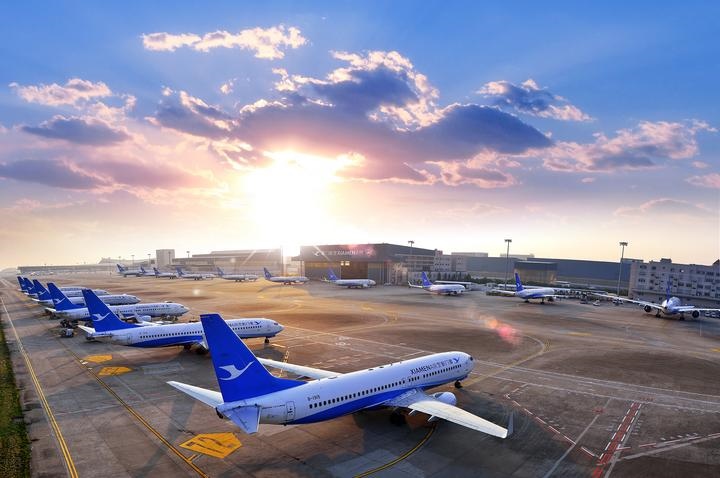 這是如今廈門航空的機隊照片。（廈門航空有限公司供圖）