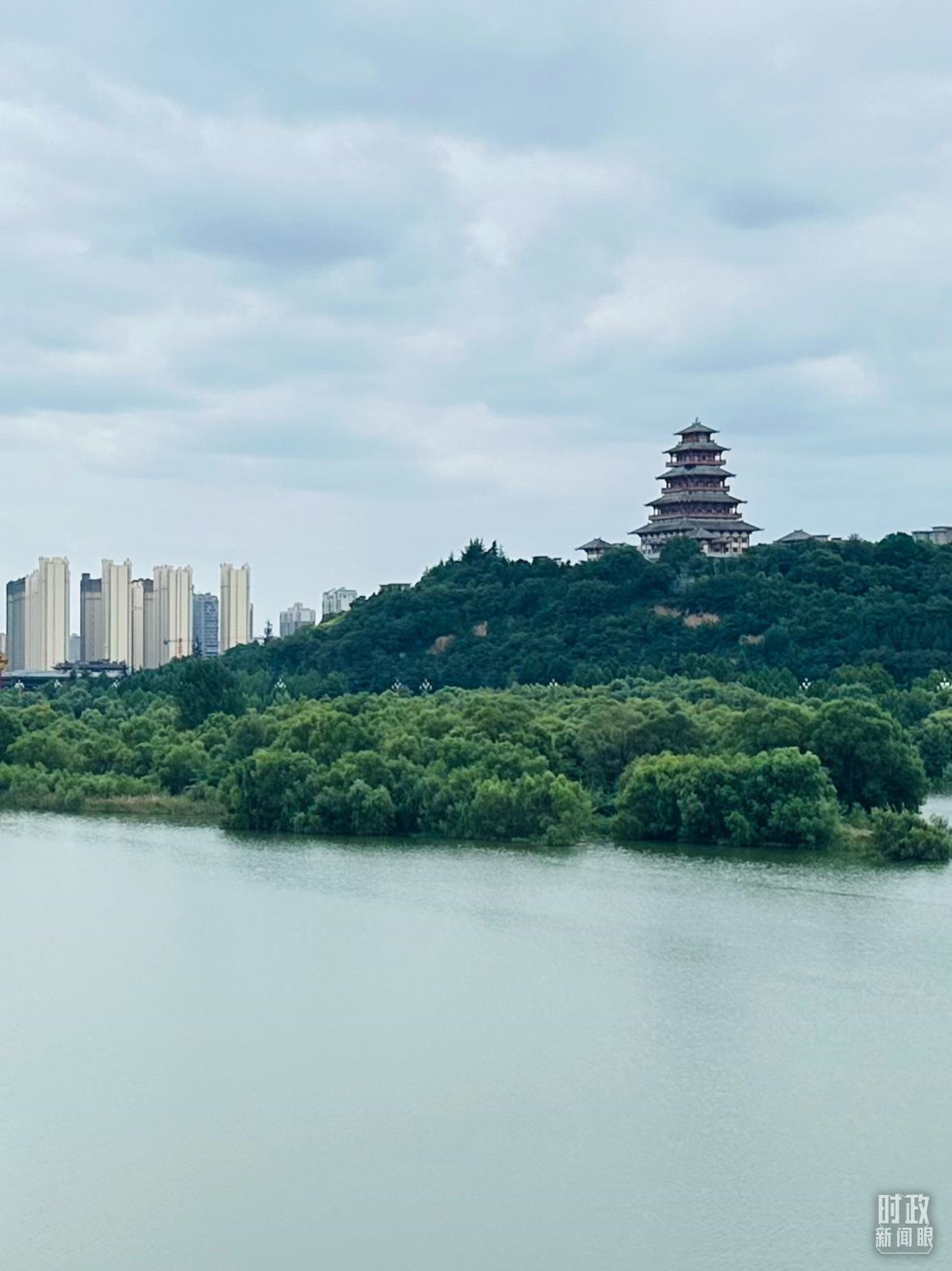 △渭河寶雞段長(zhǎng)224公里，目前建成17處渭河灘區(qū)生態(tài)涵養(yǎng)區(qū)。（總臺(tái)央視記者范一鳴拍攝）
