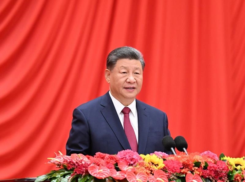 △2024年9月30日，慶祝中華人民共和國成立75周年招待會(huì)在北京人民大會(huì)堂隆重舉行。習(xí)近平總書記出席招待會(huì)并發(fā)表重要講話。