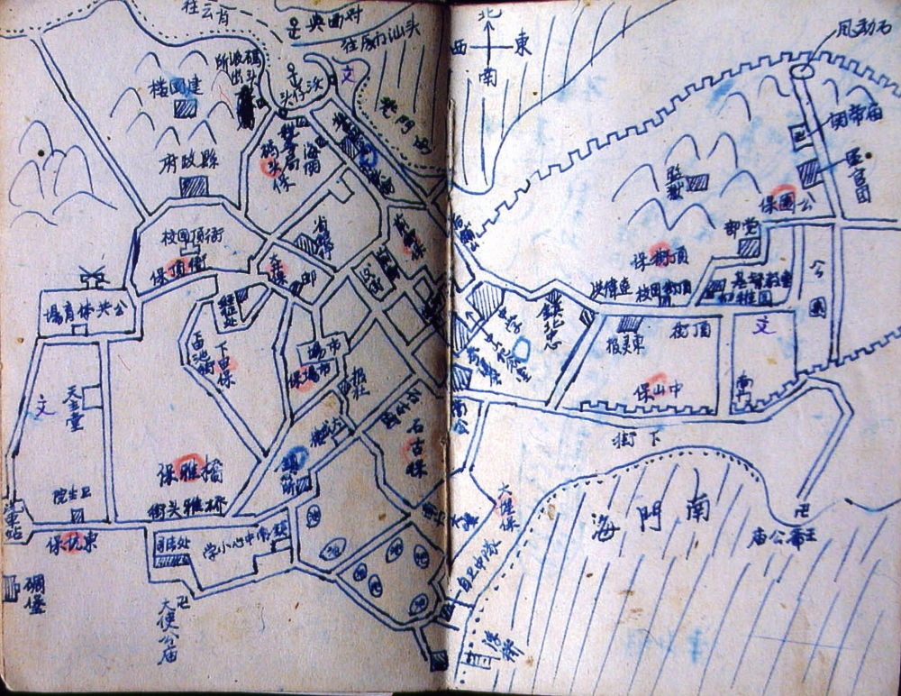 谷文昌在筆記本上繪制的東山建設(shè)規(guī)劃圖（資料照片）。