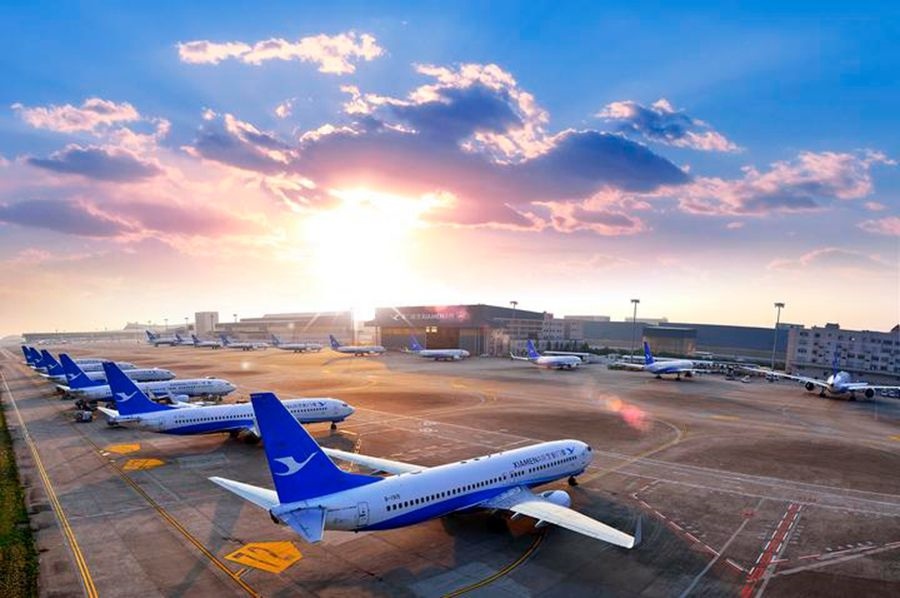 這是如今廈門航空的機隊照片。（廈門航空有限公司供圖）