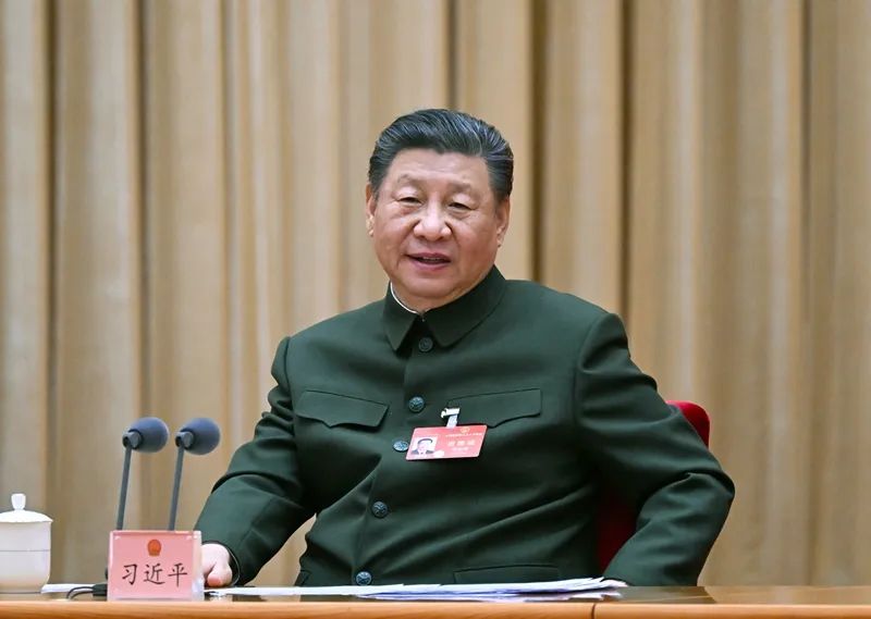 2024年3月7日下午，習(xí)近平出席十四屆全國人大二次會議解放軍和武警部隊代表團全體會議并發(fā)表重要講話。新華社記者 李剛 攝