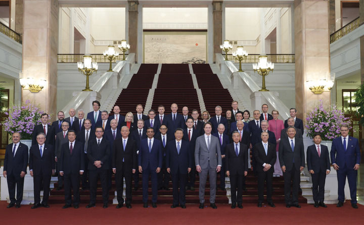 3月28日上午，國家主席習(xí)近平在北京人民大會堂會見國際工商界代表。新華社記者 丁林 攝