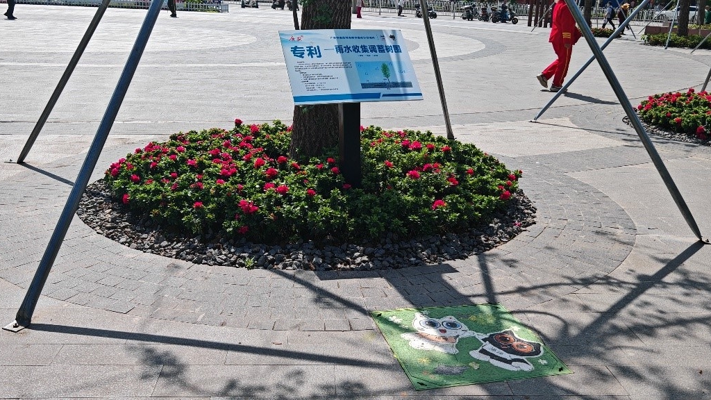 廣安“雨水收集調(diào)蓄樹池”，已在市內(nèi)公園落地運用。受訪者供圖