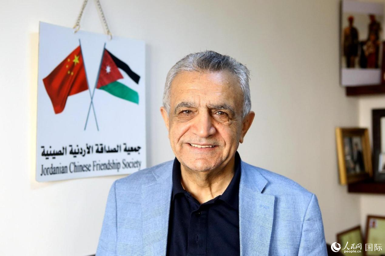 圖為約中友協(xié)主席賈邁勒·達(dá)穆爾。人民網(wǎng)納達(dá)爾·達(dá)烏德攝