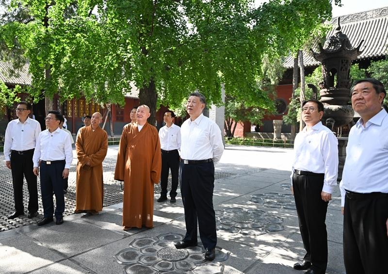 △2025年5月19日，習(xí)近平總書(shū)記在河南洛陽(yáng)白馬寺考察。